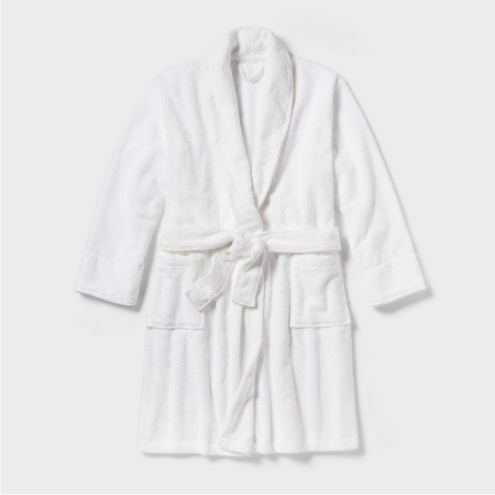 THRESHOLD NWT spa plush bath robe -l/xl -white